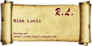Rikk Lotti névjegykártya